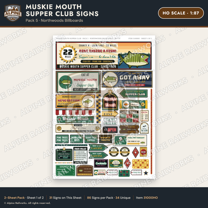 Alpine Railworks 31000HO HO Scale Roadside Signs - Giant Fish
