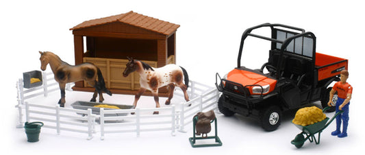 New Ray SS-33343 1/18 Kubota RTV Horse Playset