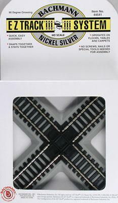 Bachmann 44541 HO Scale Crossing w/Nickel Silver Rail & Gray Roadbed - E-Z Track(R) -- 90-Degree