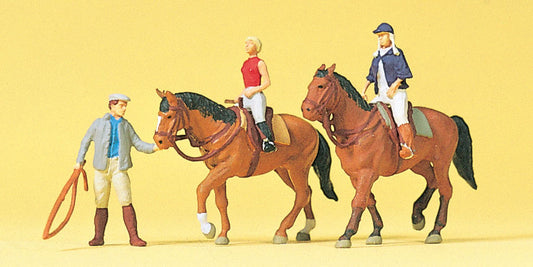Preiser 10502 HO Scale At the Riding School Figure Set #1