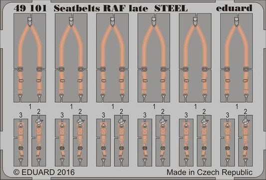 Eduard 49101 1/48 Aircraft- RAF Late Steel Seatbelts (Painted)