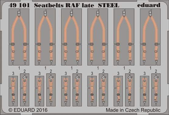 Eduard 49101 1/48 Aircraft- RAF Late Steel Seatbelts (Painted)