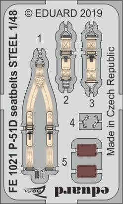 Eduard FE1021 1/48 P-51D Seatbelts Steel for Eduard