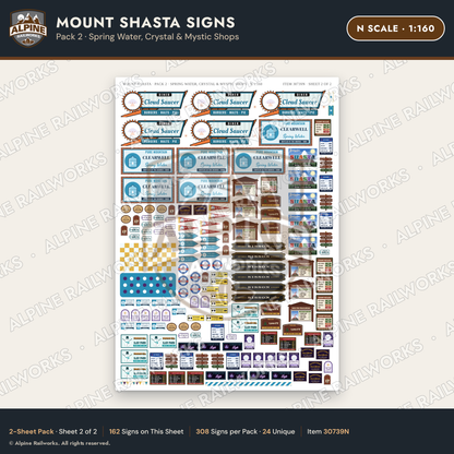 Alpine Railworks 30739N N Scale Tourist Signs - Mount Shasta