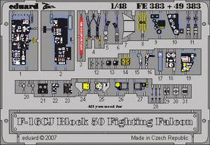 Eduard FE383 1/48 F-16CJ Fighting Falcon Block 50 Photo Etch for