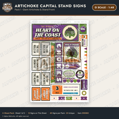 Alpine Railworks 31008O O Scale Roadside Signs - Giant Artichoke