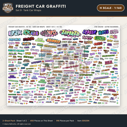 Alpine Railworks 30525N N Scale Freight Car Graffiti Cut-Outs