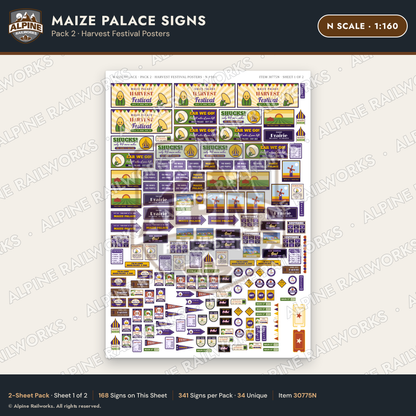 Alpine Railworks 30775N N Scale Roadside Signs - Corn Palace