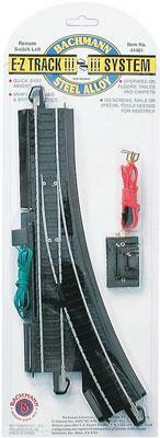 Bachmann 44461 HO Scale Remote-Control Turnout with Steel Rail - E-Z Track(R) -- Left Hand