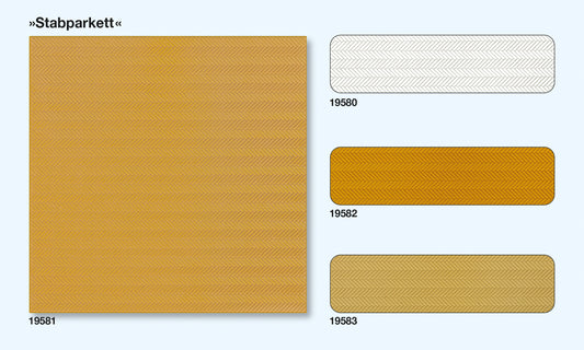 Preiser 19580 HO Scale White Herringbone Parquet Kit, 3 Panels