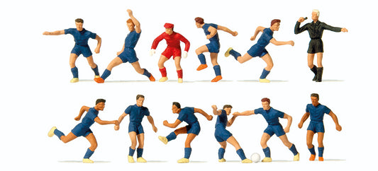 Preiser 10759 HO Scale Soccer Team with Referee Figure Set