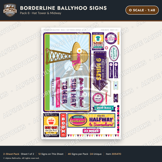 Alpine Railworks 30547O O Scale Roadside Signs - Border Tourist Stop