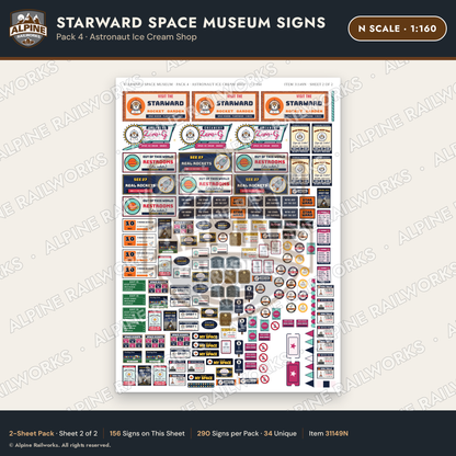 Alpine Railworks 31149N N Scale Roadside Signs - Space Museum
