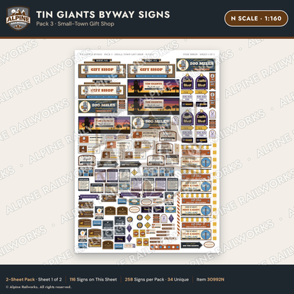 Alpine Railworks 30992N N Scale Roadside Signs - Scrap Metal Giants