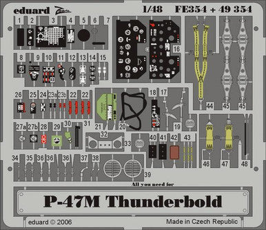 Eduard FE354 1/48 P-47M Thunderbolt Photo Etch for Tamiya