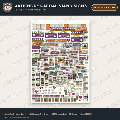 Alpine Railworks 31009N N Scale Roadside Signs - Giant Artichoke