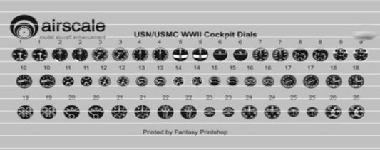 Airscale 4808 1/48 WWII US Navy Instrument Dials (Decal)
