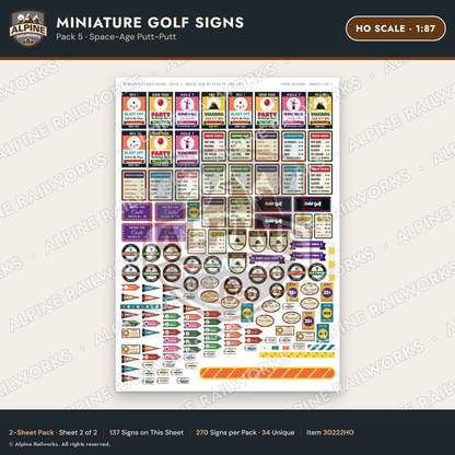 Alpine Railworks 30222HO HO Scale Miniature Golf Signs