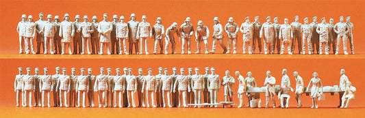 Preiser 16339 HO Scale Firemen, Police & Rescue Kit, 60