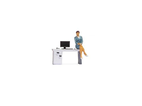 Noch 16517 HO Scale in The Office #1 - Tiny Scenes - Seated Woman and Desk