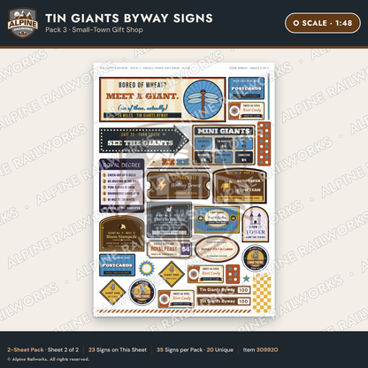 Alpine Railworks 30992O O Scale Roadside Signs - Scrap Metal Giants