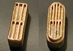 Cal Scale 633 HO Scale HO U25B Exhaust Stack -- 1 Each Squared & Oval, Brass (2)