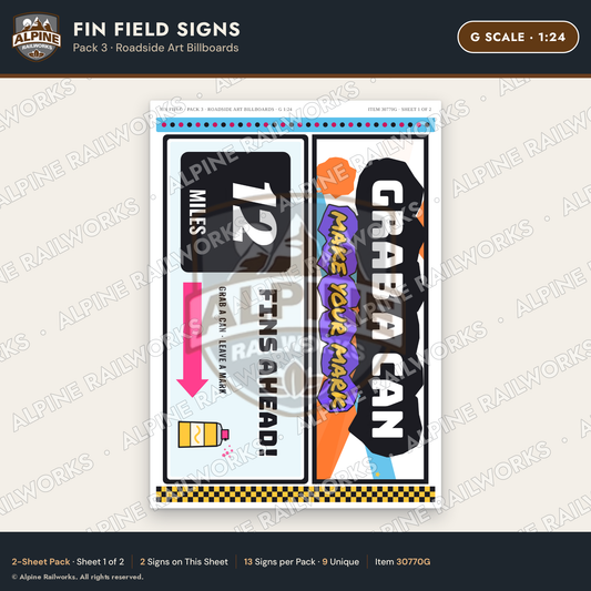 Alpine Railworks 30770G G Scale Roadside Signs - Buried Car Art