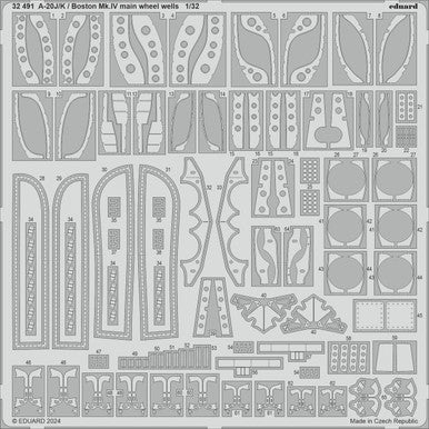 Eduard 32491 1/32 A-20J/K / Boston Mk.IV Main Wheel Well Photo Etched