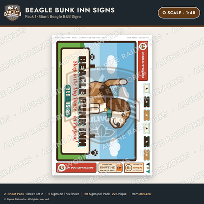 Alpine Railworks 30942O O Scale Roadside Signs - Dog-Shaped Inn