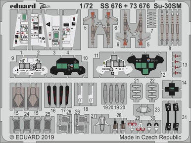 Eduard SS676 1/72 Su-30SM for Zvezda Photo Etch Detail Set