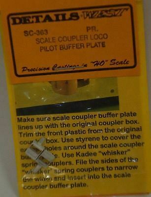 Details West 363 HO Scale Scale Coupler Loco Pilot Buffer Plate -- 1 Pair