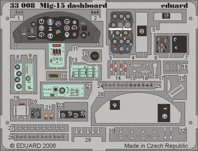 Eduard 33008 1/32 MiG-15 Dashboard for Trumpeter