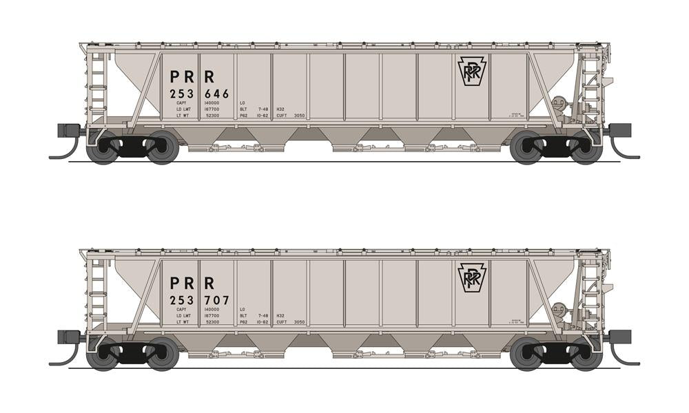 Broadway Limited 7255 N H32 Cvd Hopper Prr 2Pk A Gray