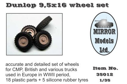 Mirror Models 35012 1/35 Dunlop 9 5x16 Wheel/Tire Set for WWII CMP/British Truc