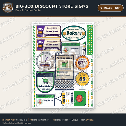 Alpine Railworks 30682G G Scale Big-Box Discount Store Signs