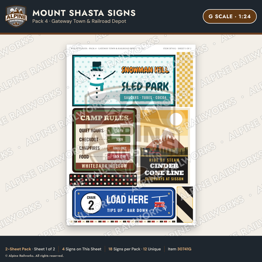 Alpine Railworks 30741G G Scale Tourist Signs - Mount Shasta