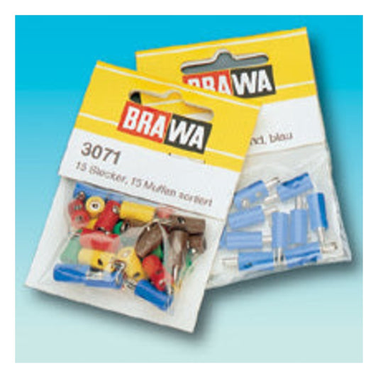 Brawa 3056 All Scale Round Plugs w/Crossover Hole -- Orange