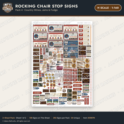 Alpine Railworks 30987N N Scale Roadside Signs - Giant Rocking Chair