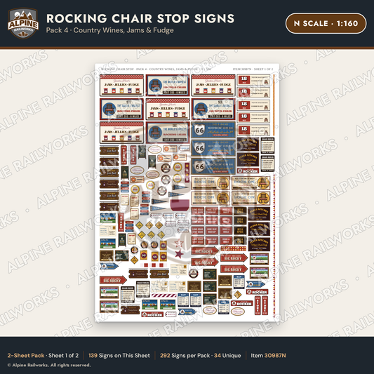 Alpine Railworks 30987N N Scale Roadside Signs - Giant Rocking Chair