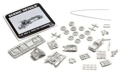 Woodland Scenics D244 All Scale Flat Bed & Tractor (Diamond T) HO