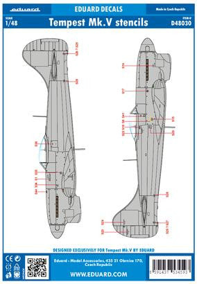 Eduard D48030 1/48 Decal Tempest Mk.V Stencils for Eduard