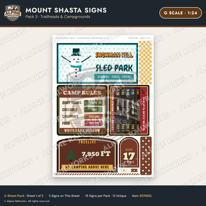 Alpine Railworks 30740G G Scale Tourist Signs - Mount Shasta