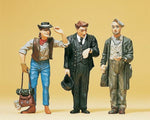 Preiser 45099 G Scale Pedestrians Railroad Conductor & Two Hobos