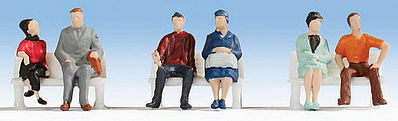 Noch 38130 N Scale Economy Seated People -- Set #1 pkg(6)