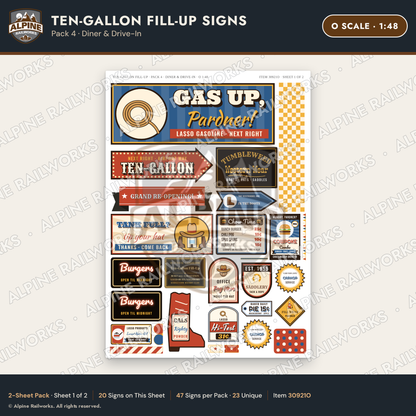 Alpine Railworks 30921O O Scale Roadside Attraction Signs - Cowboy Hat