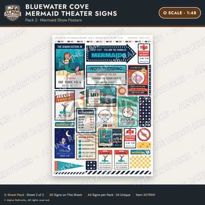 Alpine Railworks 30799O O Scale Roadside Signs - Mermaid Show