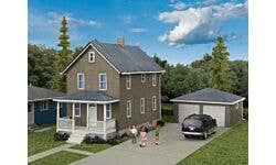 Walthers Cornerstone 933-3792 HO Two-Story House with Garage Kit