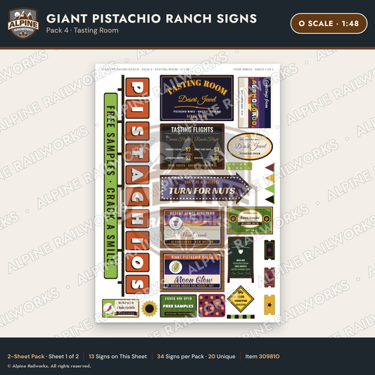 Alpine Railworks 30981O O Scale Roadside Signs - Giant Pistachio