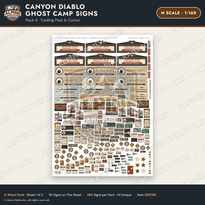 Alpine Railworks 30575N N Scale Roadside Signs - Desert Ghost Town