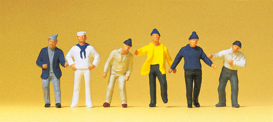 Preiser 14063 HO Scale Ship's Crew Working Figures (6)